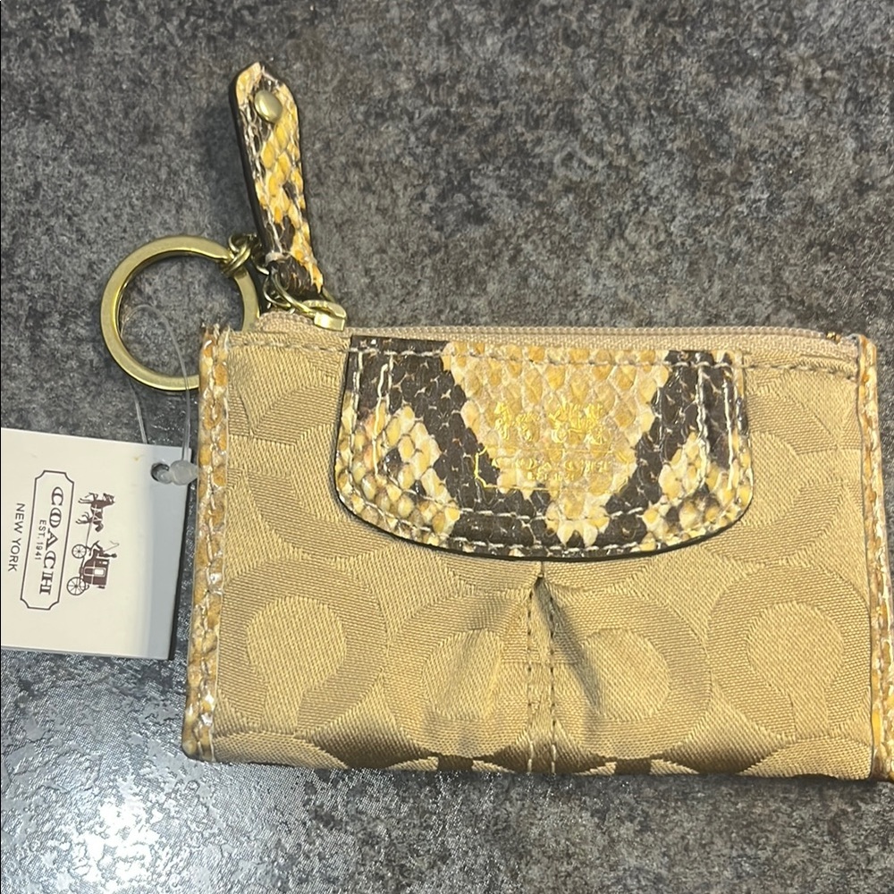 Coach Tan and Gold Wallet